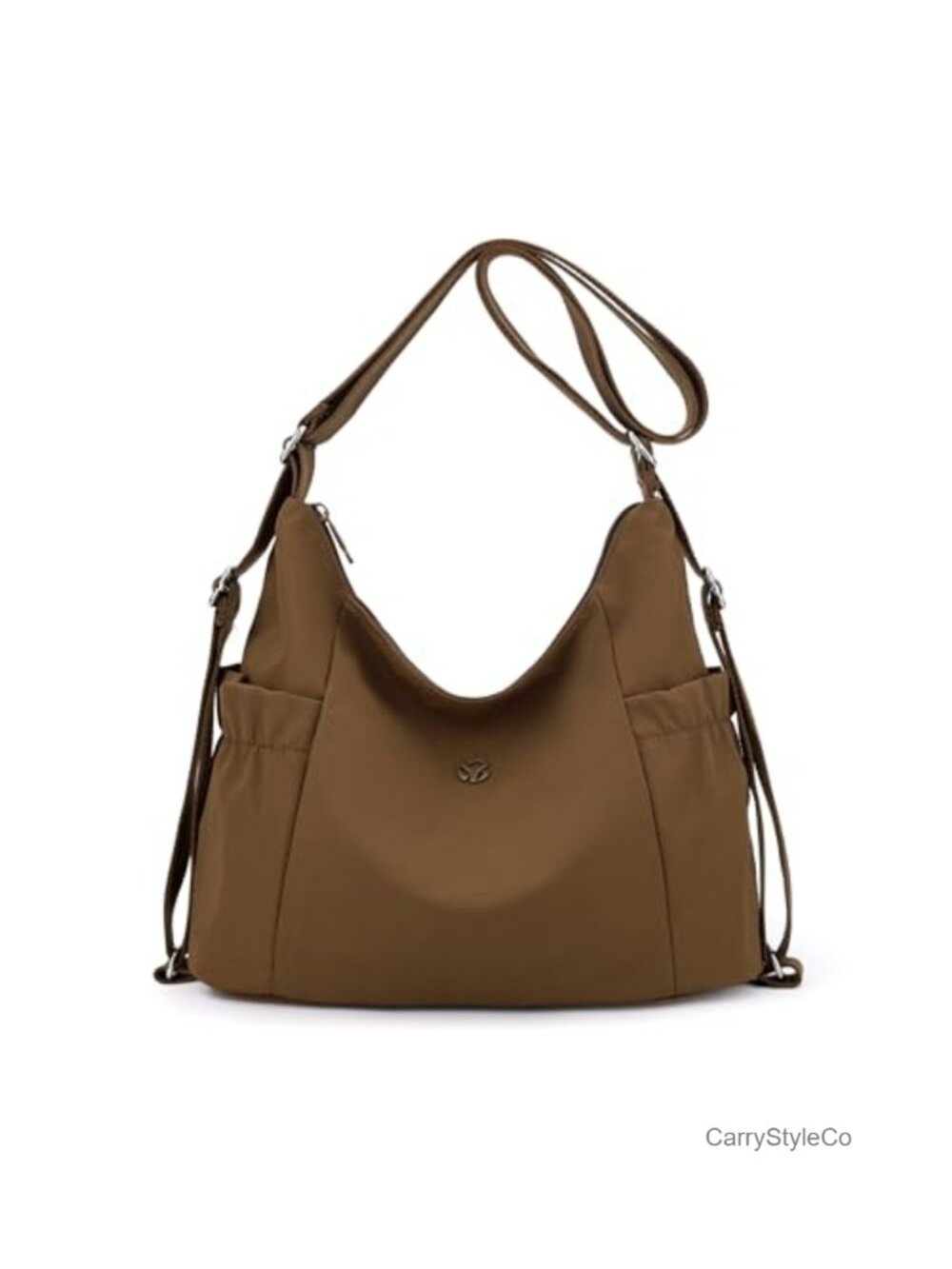 Nylon Convertible Tote Backpack Crossbody Bag Multi Pocket Adjustable
